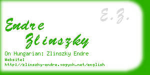 endre zlinszky business card